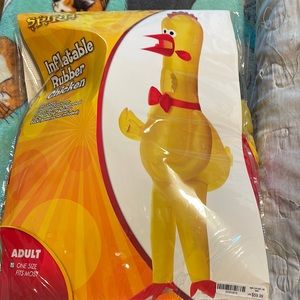 Brand new inflatable, rubber chicken suit